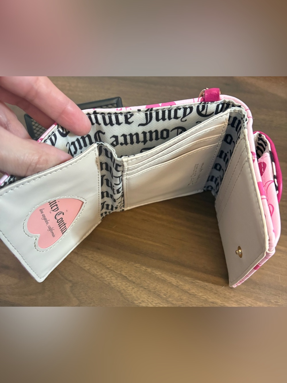Juicy Couture Pink/Rasberry Tart Cherry on Top Mini Envelope Flap Wallet - Picture 5 of 6